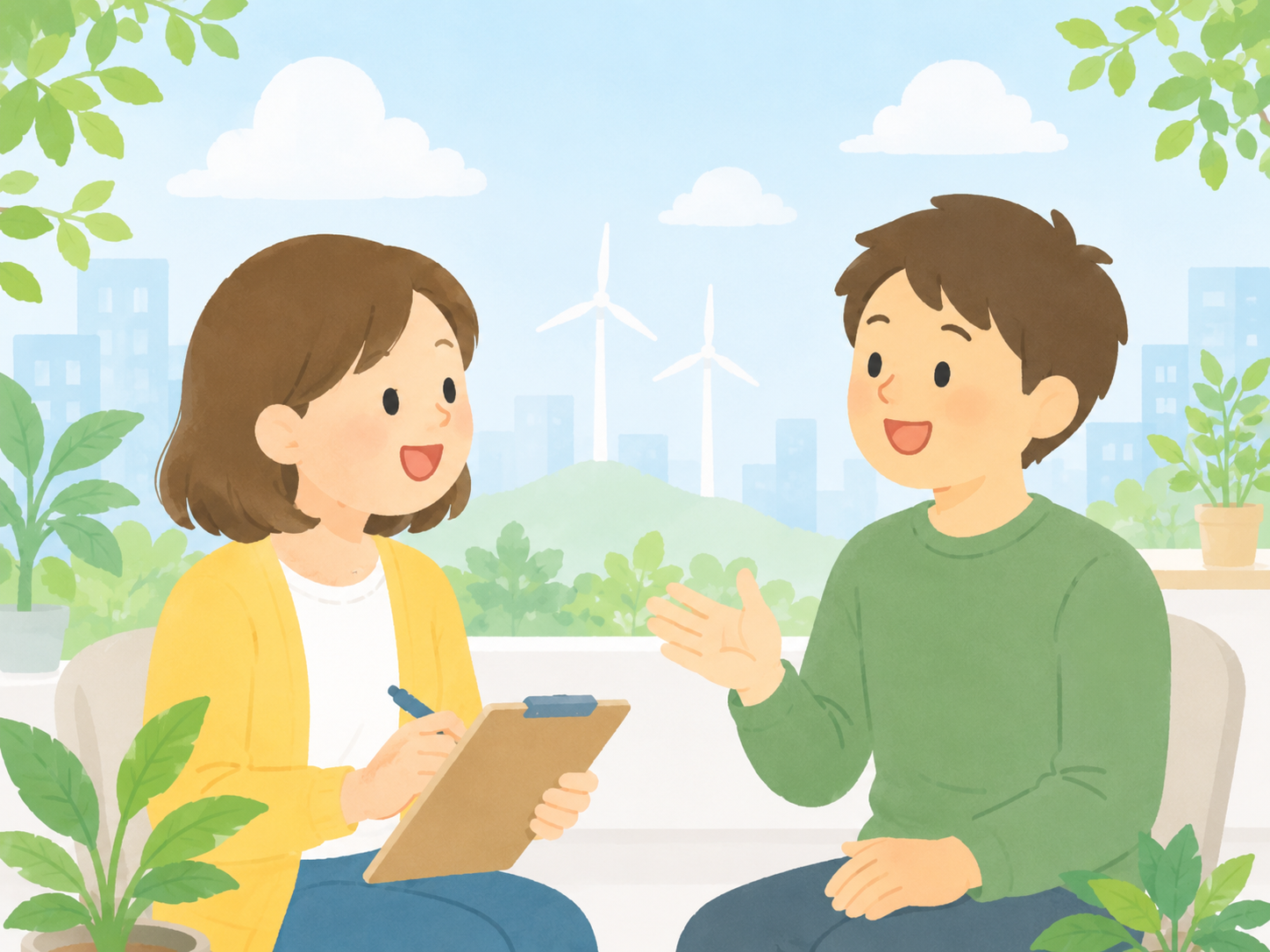 自然の中で子どもたちが観察をする様子